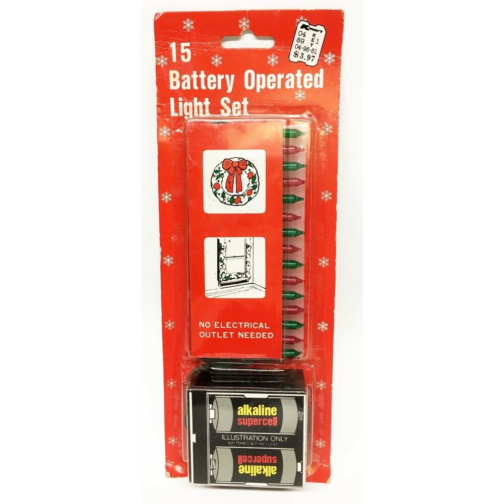 Vintage CHRISTMAS LIGHTS - 1970s/80s K-Mart Battery Operated - NEW in Package